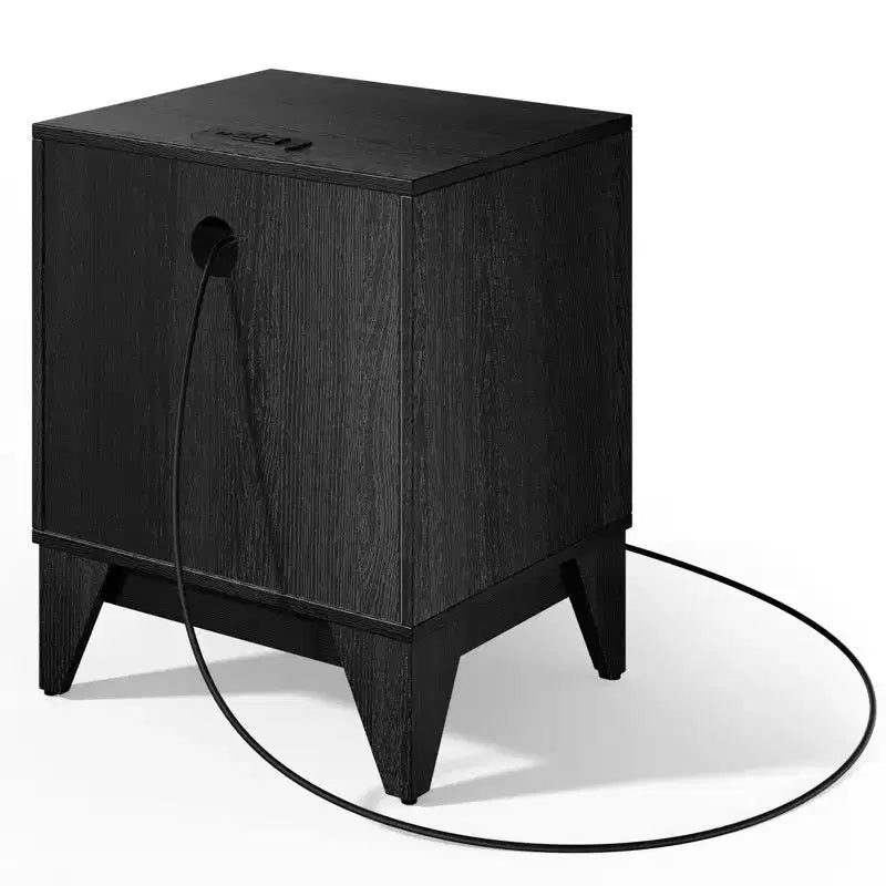 1-Drawer Nightstand with Charging Station, Versatile Side Table with Storage