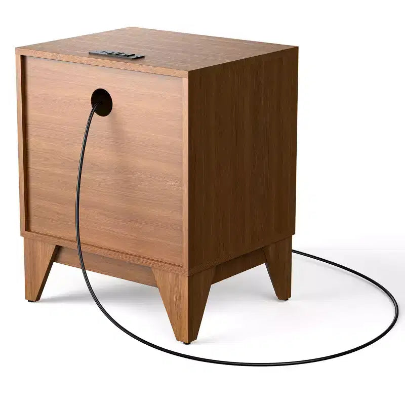 1-Drawer Nightstand with Charging Station, Versatile Side Table with Storage