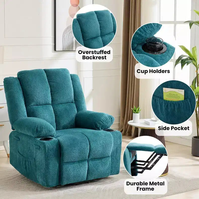 Oversized Power Lift Recliner Chair for Elderly with Vibration Massage and Lumbar Heating,Adjustable Lay Flat,Recliner Chairs,Stand Assist