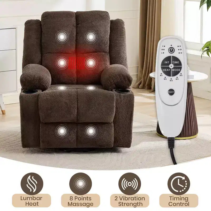 Oversized Power Lift Recliner Chair for Elderly with Vibration Massage and Lumbar Heating,Adjustable Lay Flat,Recliner Chairs,Stand Assist