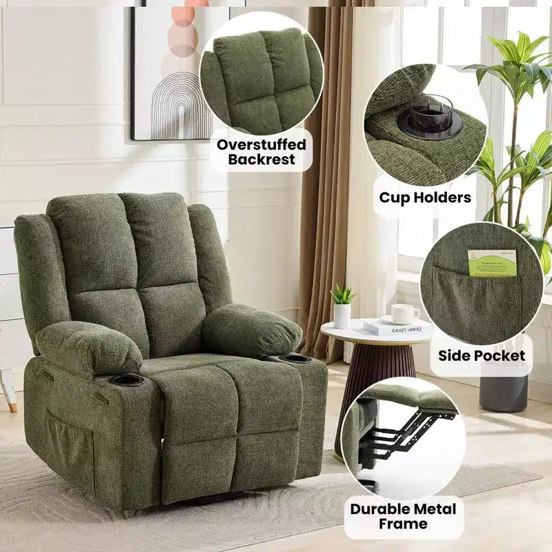 Oversized Power Lift Recliner Chair for Elderly with Vibration Massage and Lumbar Heating,Adjustable Lay Flat,Recliner Chairs,Stand Assist
