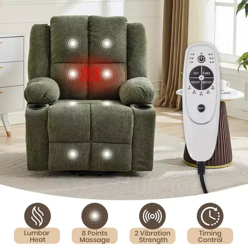 Oversized Power Lift Recliner Chair for Elderly with Vibration Massage and Lumbar Heating,Adjustable Lay Flat,Recliner Chairs,Stand Assist