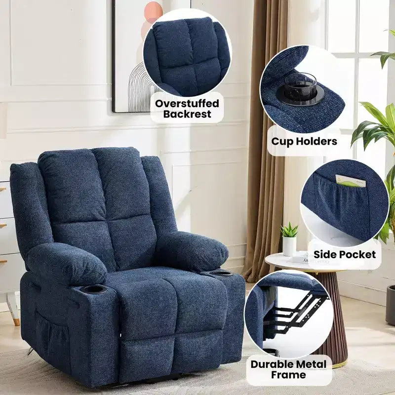 Oversized Power Lift Recliner Chair for Elderly with Vibration Massage and Lumbar Heating,Adjustable Lay Flat,Recliner Chairs,Stand Assist