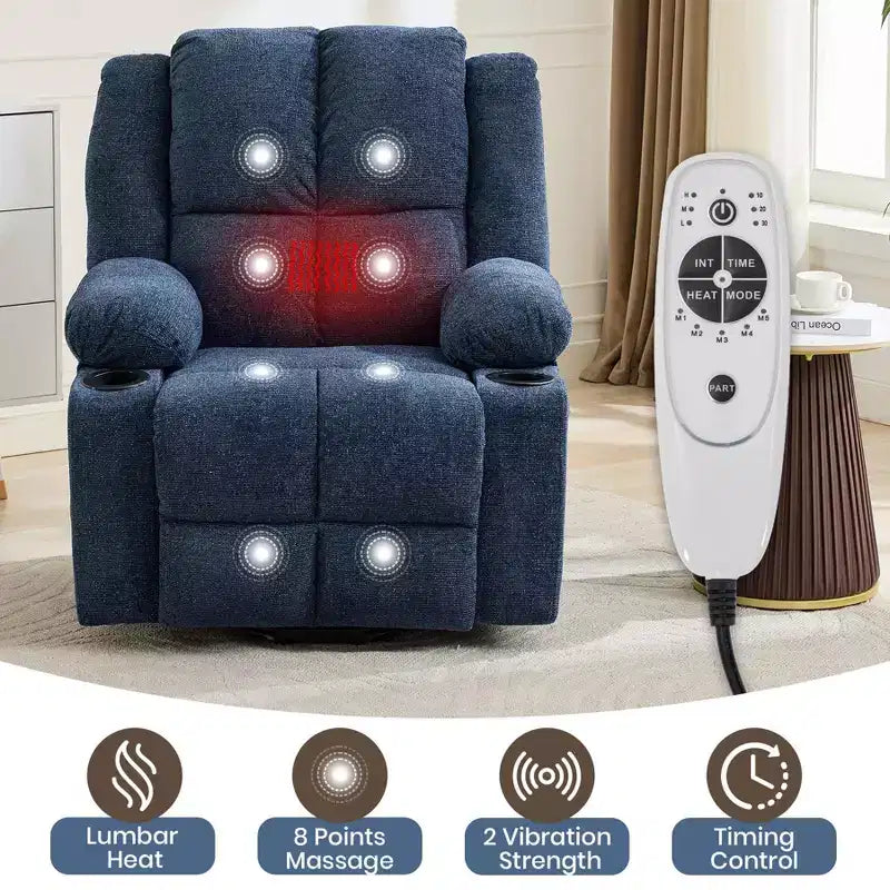 Oversized Power Lift Recliner Chair for Elderly with Vibration Massage and Lumbar Heating,Adjustable Lay Flat,Recliner Chairs,Stand Assist