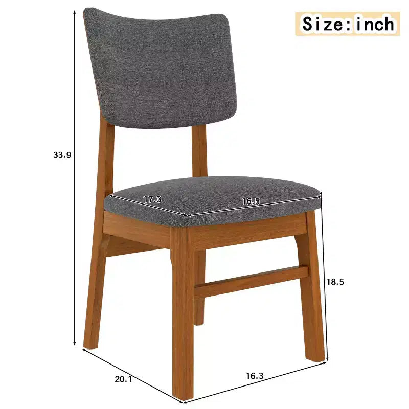 Set of 4 Upholstered Dining Chairs with Wood Legs, Mid-Century Modern Kitchen Chairs for Dining Room, Restaurant, or Living Room