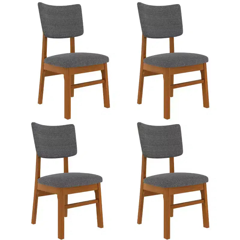 Set of 4 Upholstered Dining Chairs with Wood Legs, Mid-Century Modern Kitchen Chairs for Dining Room, Restaurant, or Living Room
