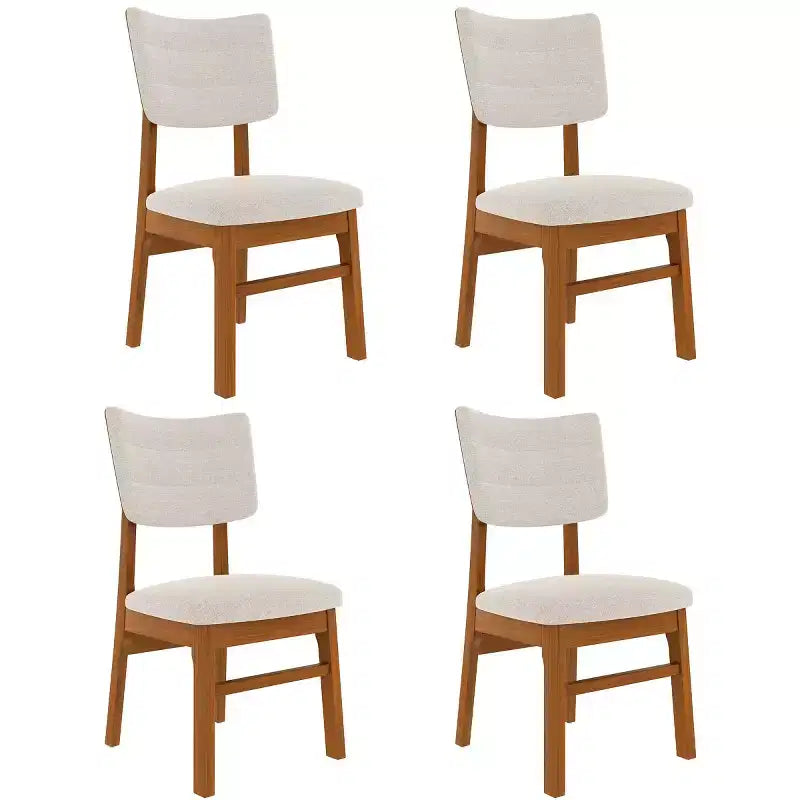 Set of 4 Upholstered Dining Chairs with Wood Legs, Mid-Century Modern Kitchen Chairs for Dining Room, Restaurant, or Living Room