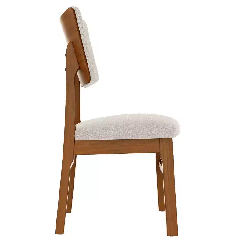 Set of 4 Upholstered Dining Chairs with Wood Legs, Mid-Century Modern Kitchen Chairs for Dining Room, Restaurant, or Living Room