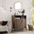 Door Sideboard Cabinet, Freestanding Wood Sideboard Buffet with Adjustable Shelves