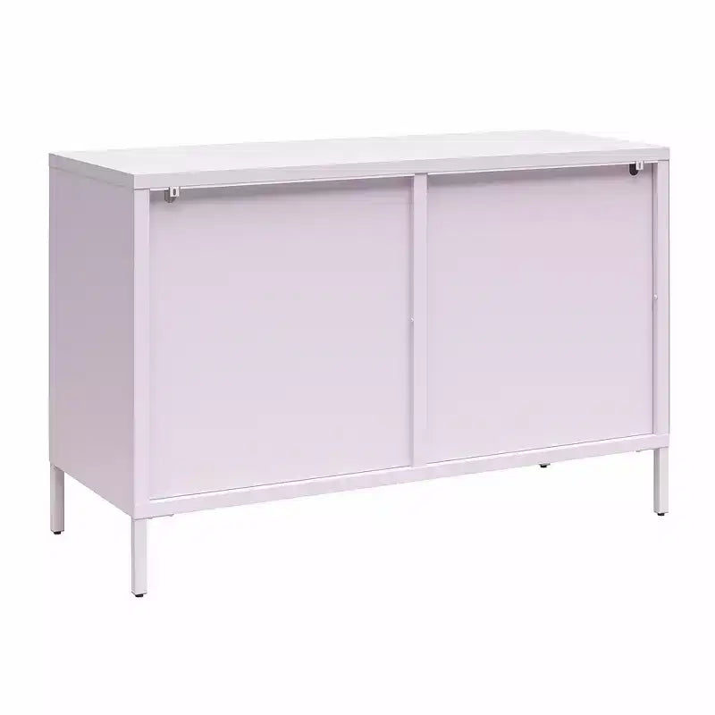 Wide 2-Door Accent Cabinet with Oval Fluted Glass Doors
