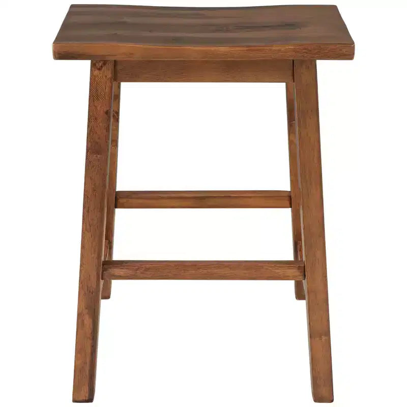 2-Piece Farmhouse Counter Height Stools, Rustic Wood Design, Small Kitchen Dining, Walnut