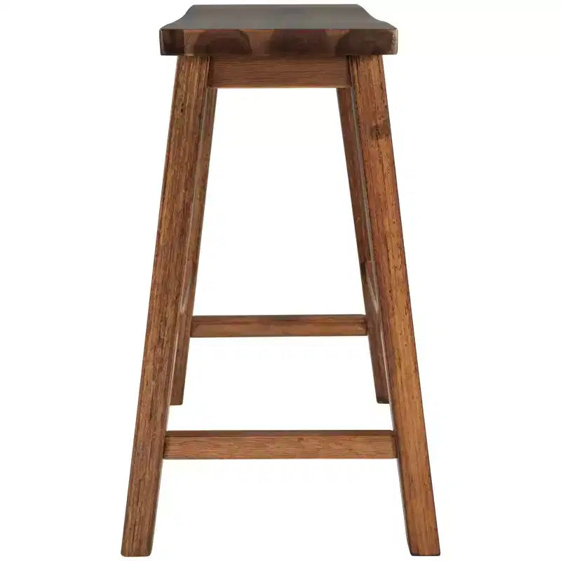 2-Piece Farmhouse Counter Height Stools, Rustic Wood Design, Small Kitchen Dining, Walnut