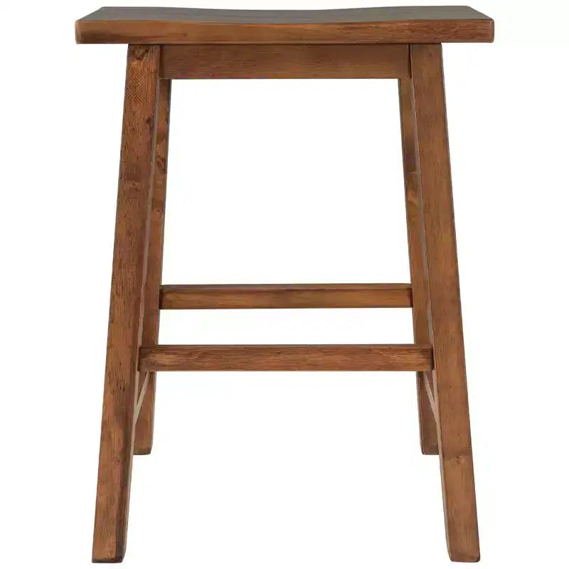 2-Piece Farmhouse Counter Height Stools, Rustic Wood Design, Small Kitchen Dining, Walnut