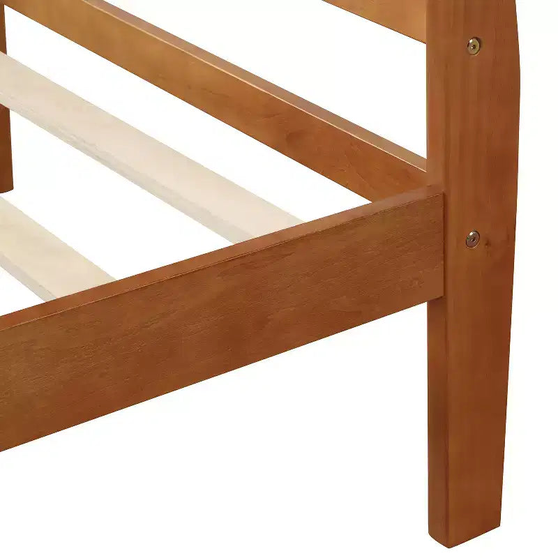 Twin Wood Platform Bed Frame with Headboard & Footboard, Solid Wood Slat Support, No Box Spring Needed, Easy Assembly for Kids & Teens