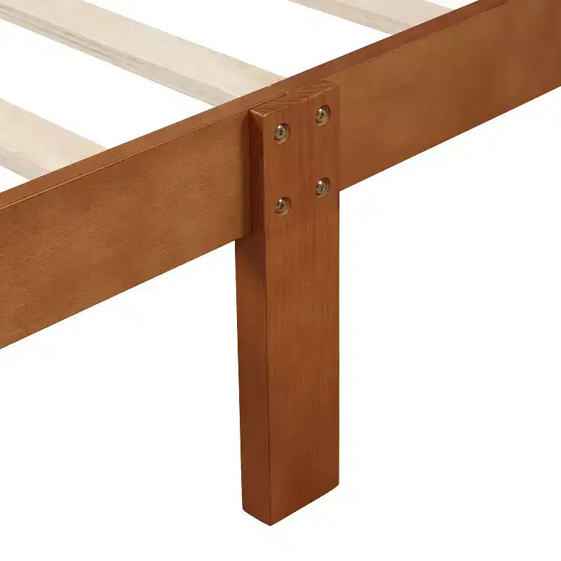 Twin Wood Platform Bed Frame with Headboard & Footboard, Solid Wood Slat Support, No Box Spring Needed, Easy Assembly for Kids & Teens