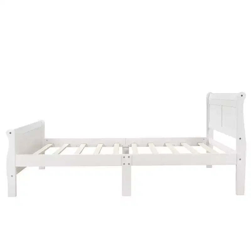 Twin Wood Platform Bed Frame with Headboard & Footboard, Solid Wood Slat Support, No Box Spring Needed, Easy Assembly for Kids & Teens