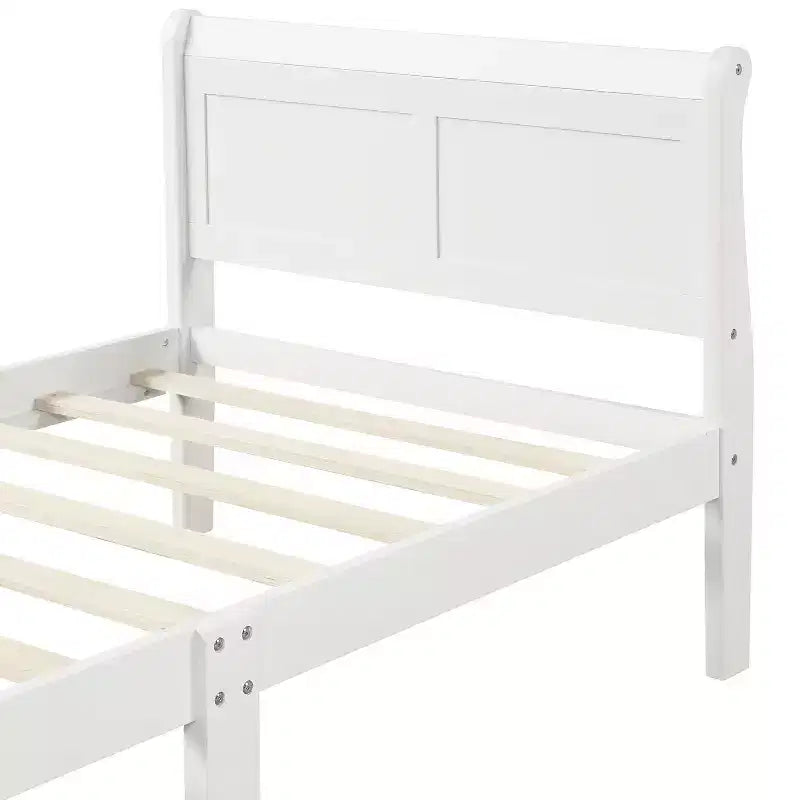 Twin Wood Platform Bed Frame with Headboard & Footboard, Solid Wood Slat Support, No Box Spring Needed, Easy Assembly for Kids & Teens
