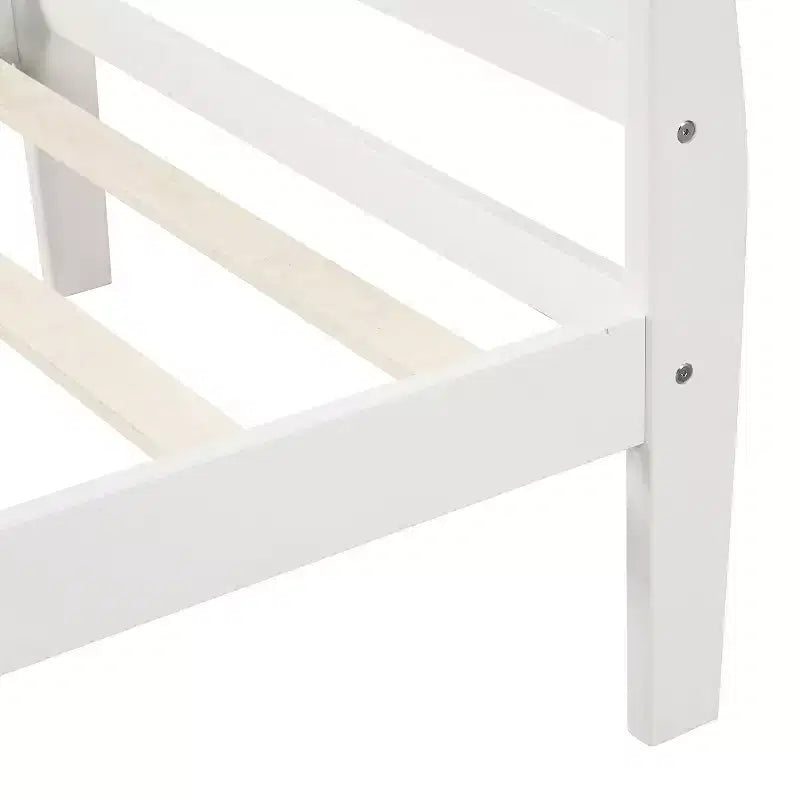 Twin Wood Platform Bed Frame with Headboard & Footboard, Solid Wood Slat Support, No Box Spring Needed, Easy Assembly for Kids & Teens