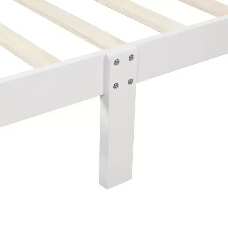 Twin Wood Platform Bed Frame with Headboard & Footboard, Solid Wood Slat Support, No Box Spring Needed, Easy Assembly for Kids & Teens