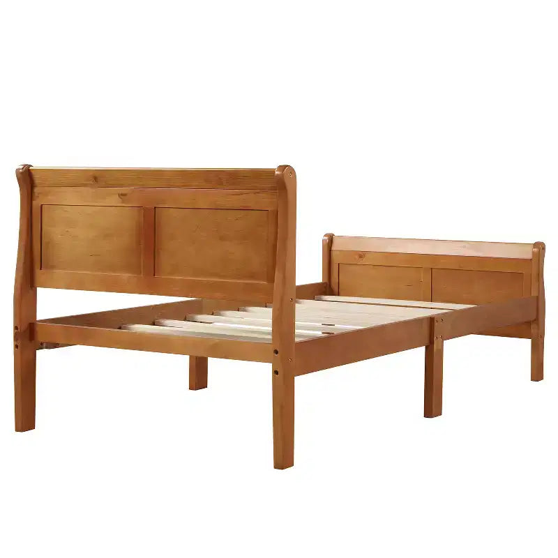 Twin Wood Platform Bed Frame with Headboard & Footboard, Solid Wood Slat Support, No Box Spring Needed, Easy Assembly for Kids & Teens