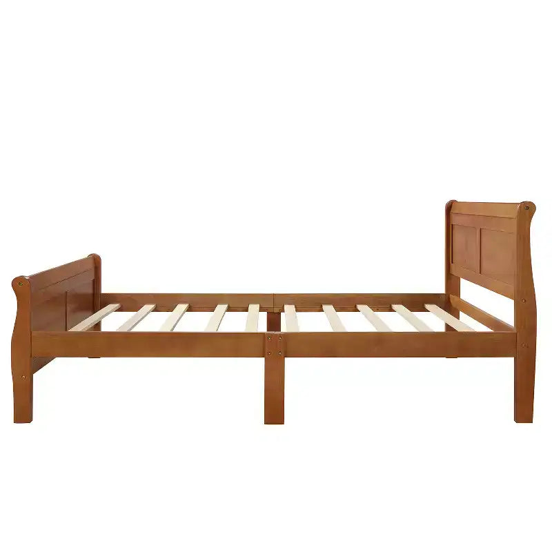 Twin Wood Platform Bed Frame with Headboard & Footboard, Solid Wood Slat Support, No Box Spring Needed, Easy Assembly for Kids & Teens