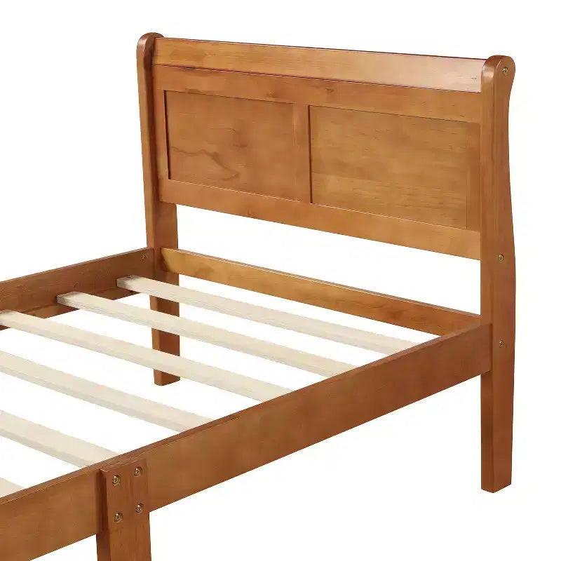 Twin Wood Platform Bed Frame with Headboard & Footboard, Solid Wood Slat Support, No Box Spring Needed, Easy Assembly for Kids & Teens