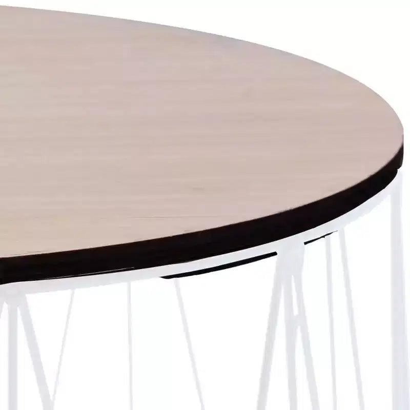 Coffee Table Set of 2, Round End Table & Sofa Table for Living Room, Copper/Black/White