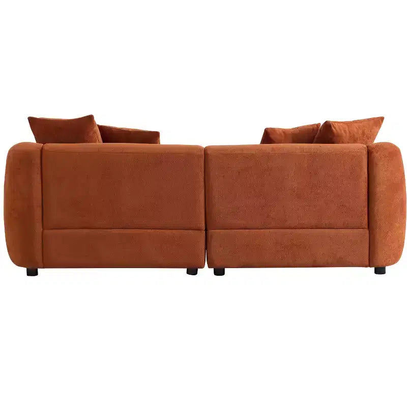 87" Modern 3-Seater Wooden Velvet Upholstered Sofa