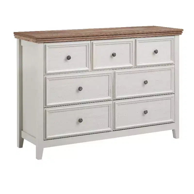 Black Dresser, Modern Dresser for Bedroom, 7 Chest Drawer Nightstand, Large Capacity Wood Cabinet for Bedroom, Living Room, Closets, Hallway