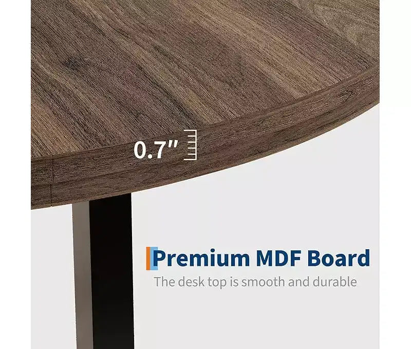 Round Dining Table for 4-47 Wood Circle Dinner Table with Metal Frame, Farmhouse Kitchen Dining Room Furniture for Home