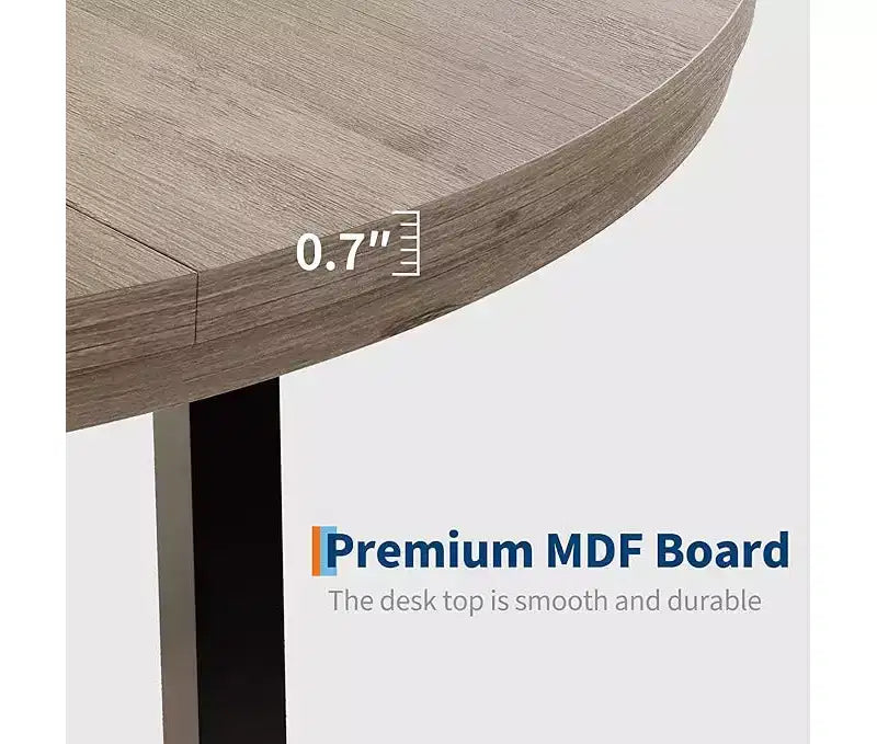 Round Dining Table for 4-47 Wood Circle Dinner Table with Metal Frame, Farmhouse Kitchen Dining Room Furniture for Home
