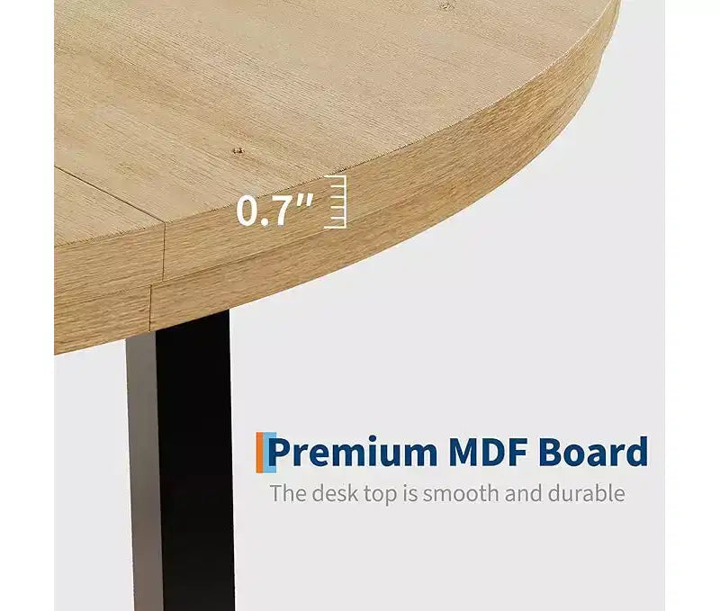 Round Dining Table for 4-47 Wood Circle Dinner Table with Metal Frame, Farmhouse Kitchen Dining Room Furniture for Home