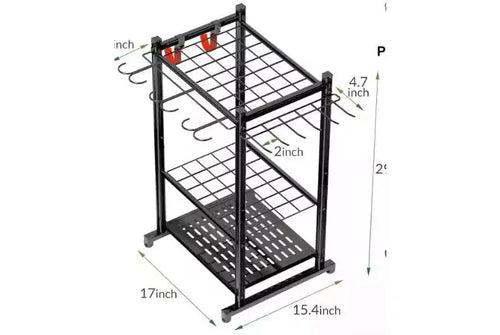 28 in Garden Tool Organizer, 2 Tier Yard Tool Storage Rack,Steel Yard Tool Racks To Store Long Handled Tools,Garage Tool Stand,Tool Holder