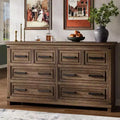 Acekool Farmhouse 8 Drawer Dresser, Rustic Wood Chest Organizer for Bedroom, Closet, Living Room, Hallway