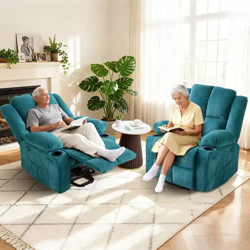 Power Lift Recliner Chair for Elderly, Oversized Electric Recliner with Massage, Heat, Lay Flat, Stand Assist, 2 Cup Holders