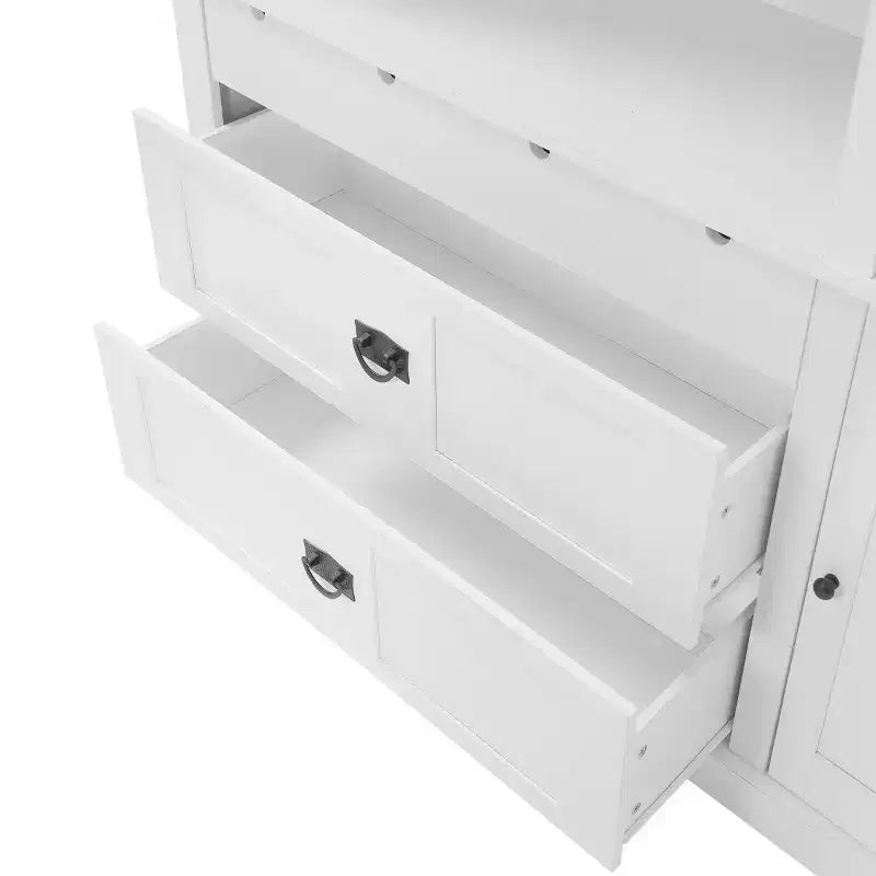 63.3" Freestanding Large Kitchen Pantry Cabinet, Microwave Cabinet with Drawers, Adjustable Shelves for Kitchen or Dining Room