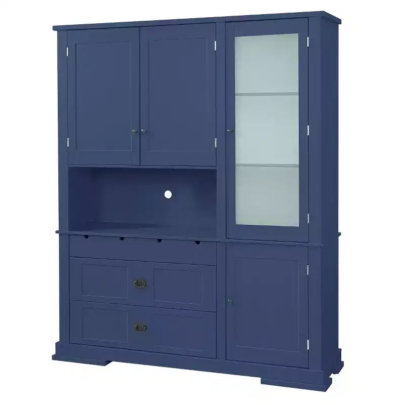 63.3" Freestanding Large Kitchen Pantry Cabinet, Microwave Cabinet with Drawers, Adjustable Shelves for Kitchen or Dining Room
