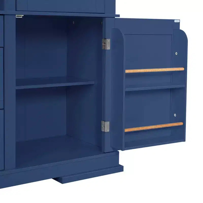 63.3" Freestanding Large Kitchen Pantry Cabinet, Microwave Cabinet with Drawers, Adjustable Shelves for Kitchen or Dining Room
