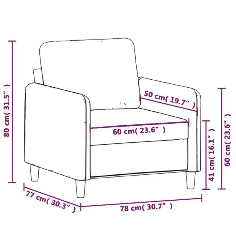 Sofa Chair, Living Room Accent Upholstered Chair with Armrest, Fabric