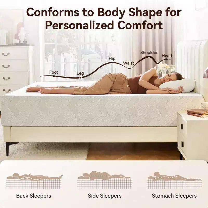 Queen Size Mattress 12 inch, Cooling Gel Memory Foam Mattress in a Box, Pressure Relief and Motion Isolation