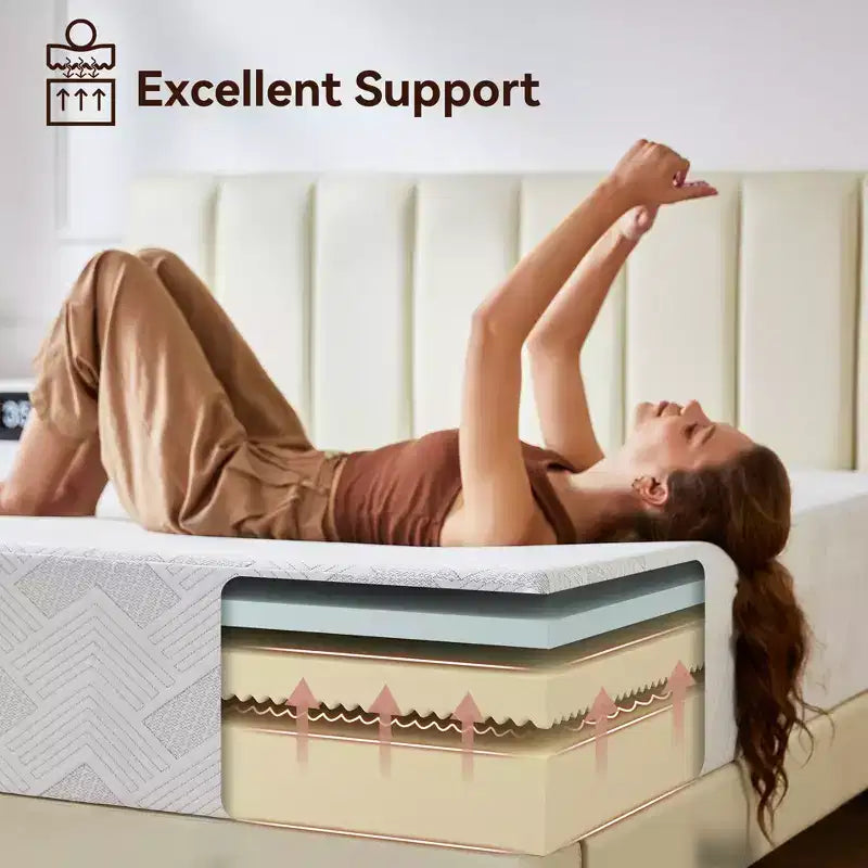 Queen Size Mattress 12 inch, Cooling Gel Memory Foam Mattress in a Box, Pressure Relief and Motion Isolation