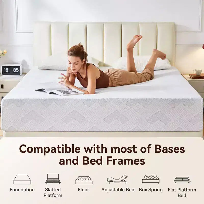 Queen Size Mattress 12 inch, Cooling Gel Memory Foam Mattress in a Box, Pressure Relief and Motion Isolation