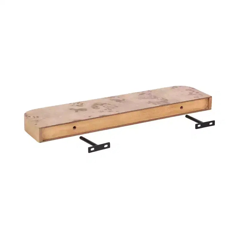 Floating Wall Shelves, Natural Burlwood, 2 Piece 24 Inch