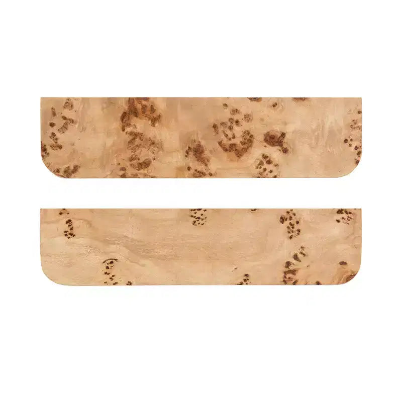 Floating Wall Shelves, Natural Burlwood, 2 Piece 24 Inch