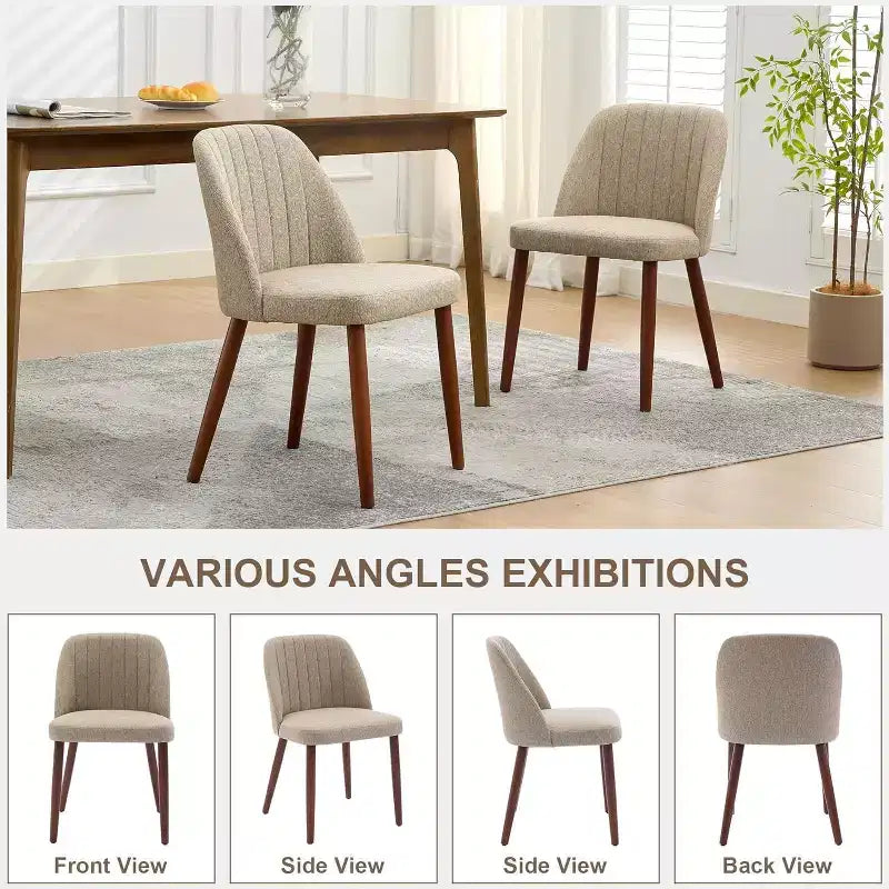 2Pack Dining Chairs, Accent Chair with Comfy Padded & Sturdy Wood Legs, for Kitchen, Dining Room, Restaurant & Cafe