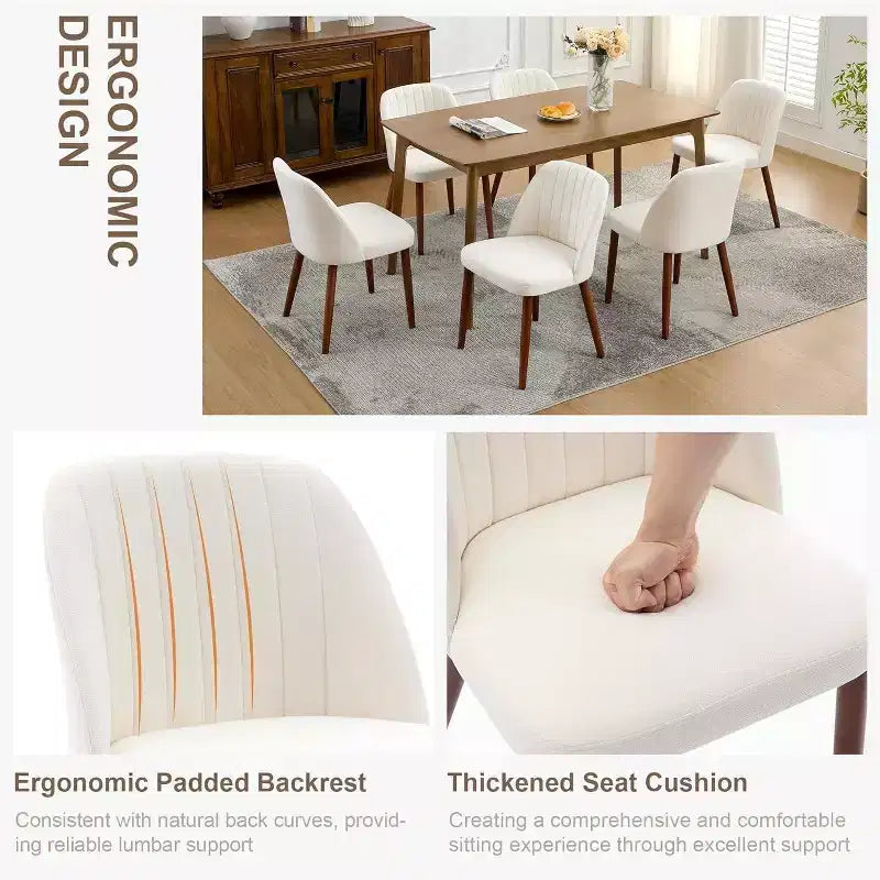 2Pack Dining Chairs, Accent Chair with Comfy Padded & Sturdy Wood Legs, for Kitchen, Dining Room, Restaurant & Cafe