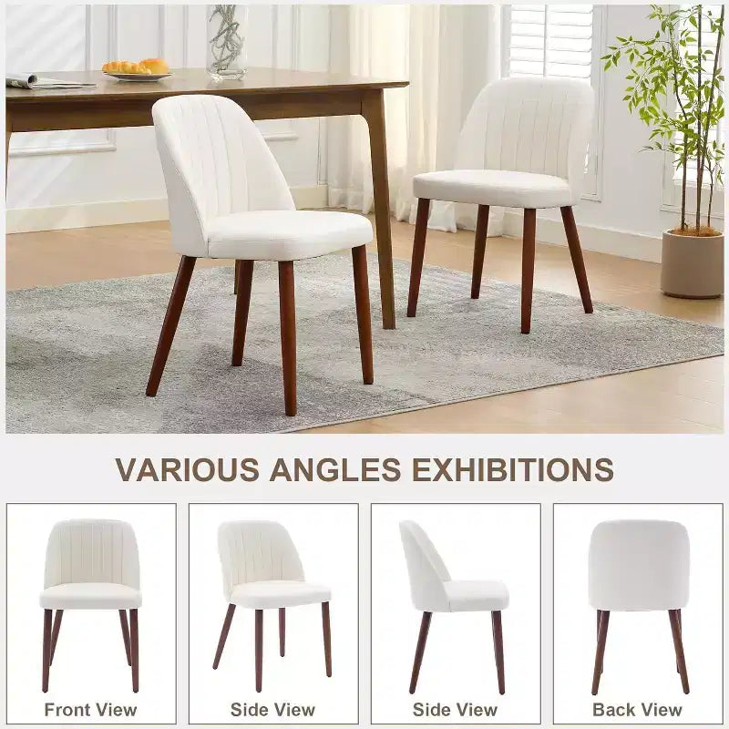 2Pack Dining Chairs, Accent Chair with Comfy Padded & Sturdy Wood Legs, for Kitchen, Dining Room, Restaurant & Cafe