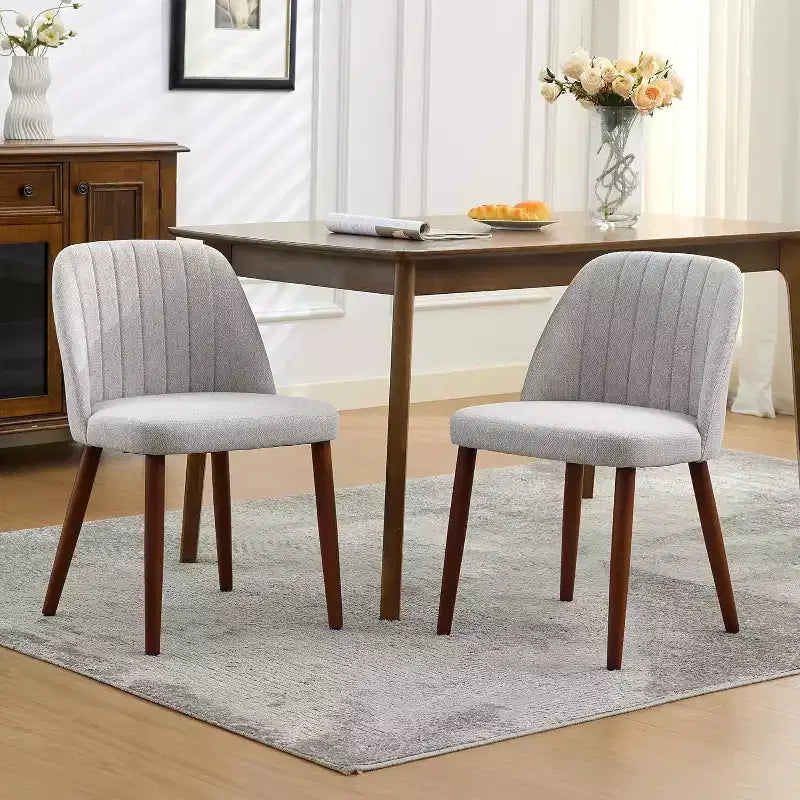 2Pack Dining Chairs, Accent Chair with Comfy Padded & Sturdy Wood Legs, for Kitchen, Dining Room, Restaurant & Cafe